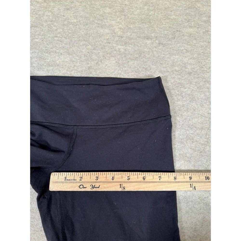 Lululemon Leggings Womens 4 Black Capri Foldover Waist Yoga Athletic Gym Stretch